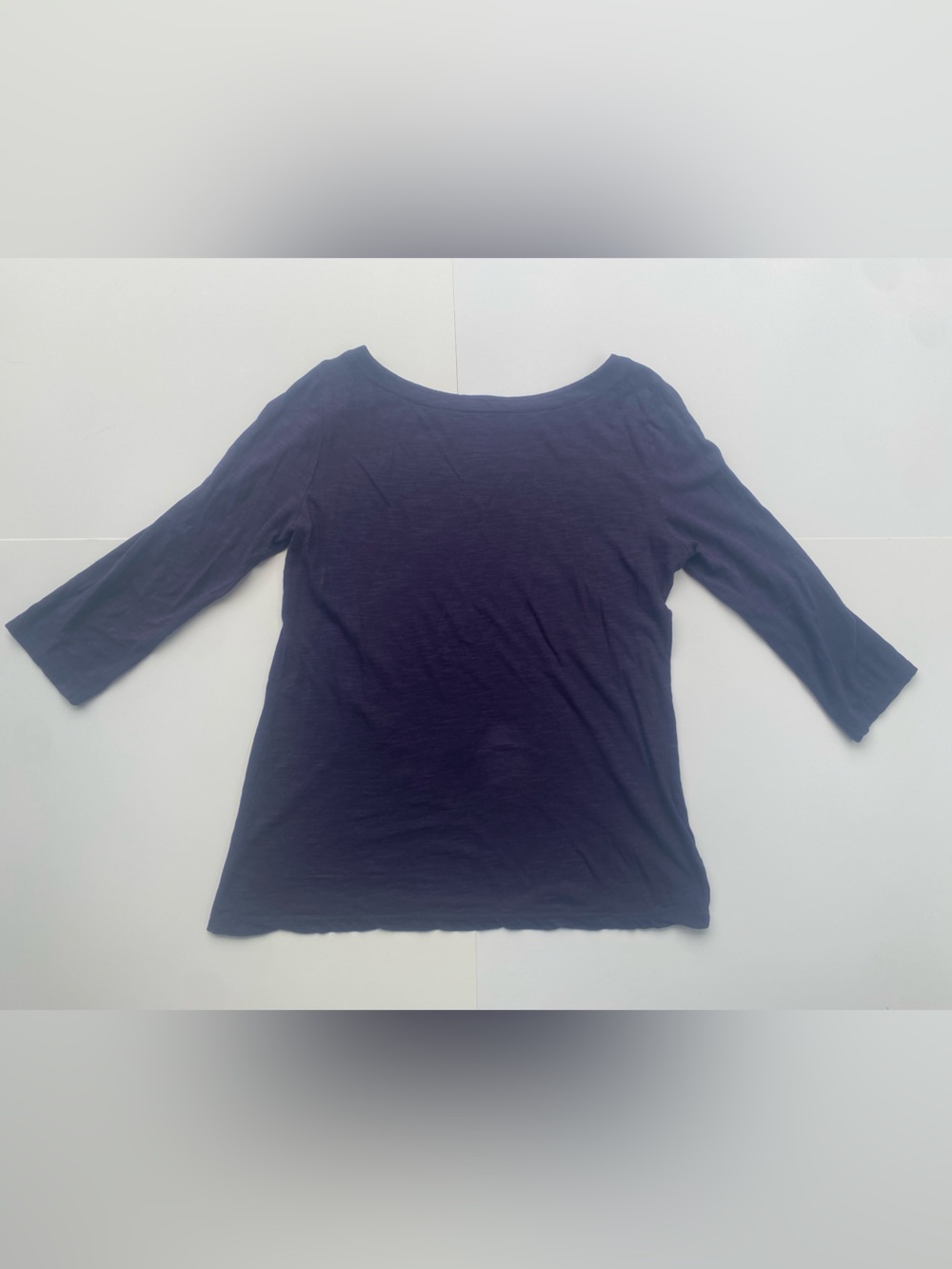 Ann Taylor LOFT Button-Shoulder 3/4 Sleeve Tee Knit Top – Purple/Plum